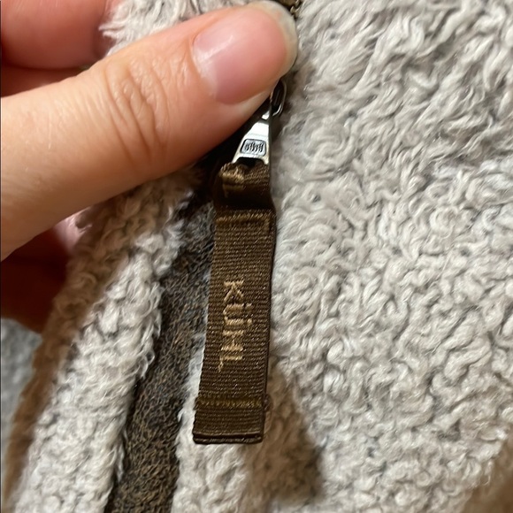 Womens Kuhl Tan Beige Stone Flight Fleece Pullover Hidden Hoodie Sweater - Picture 5 of 7